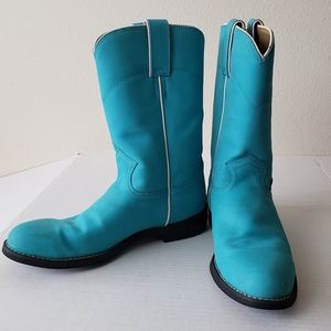 teal blue boots